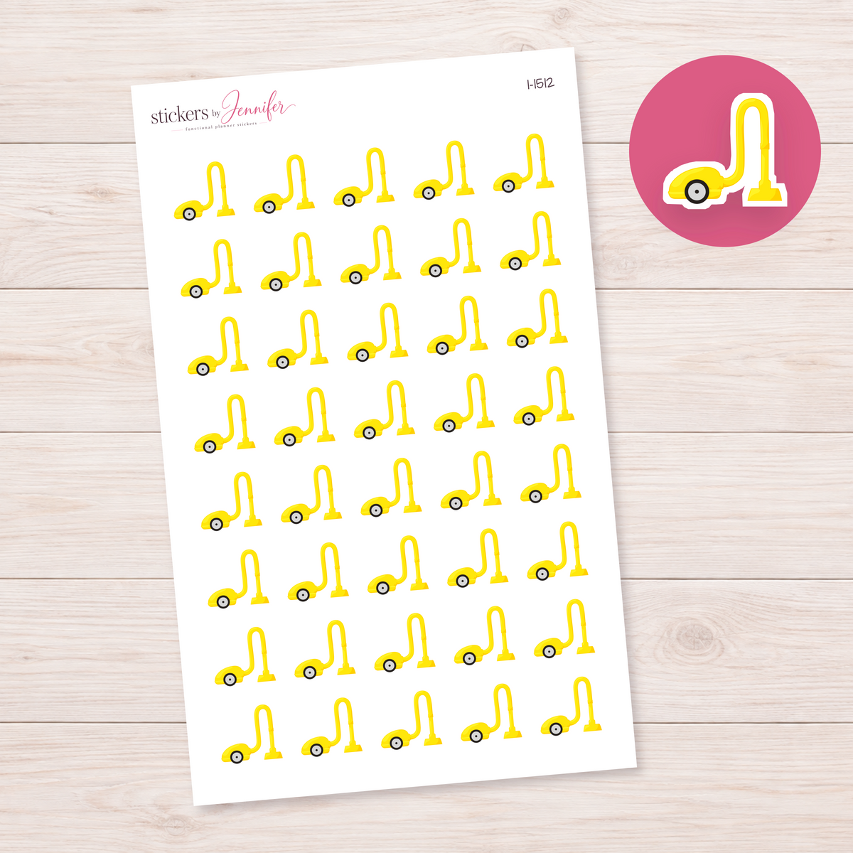 Yellow Canister Vacuum Planner Stickers | I-1512