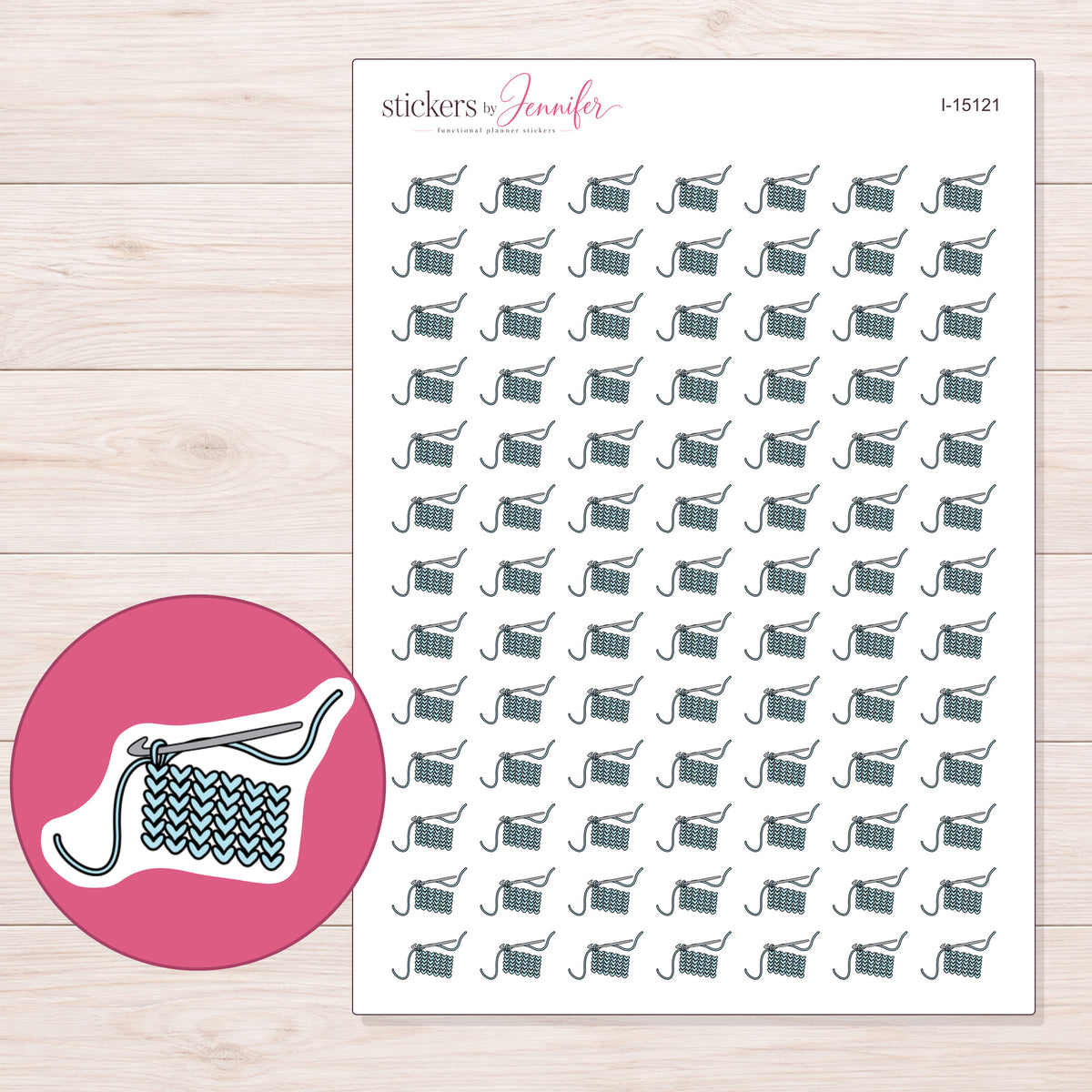 I-15121 planner sticker sheet with enlarged sticker detail