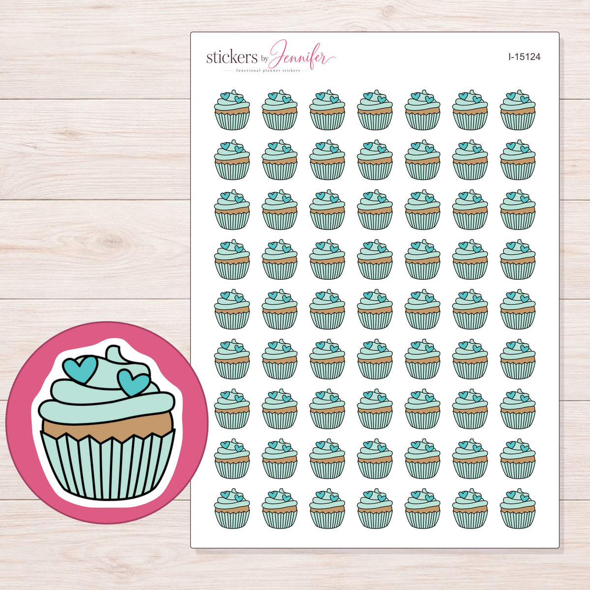 I-15124 planner sticker sheet with enlarged sticker detail