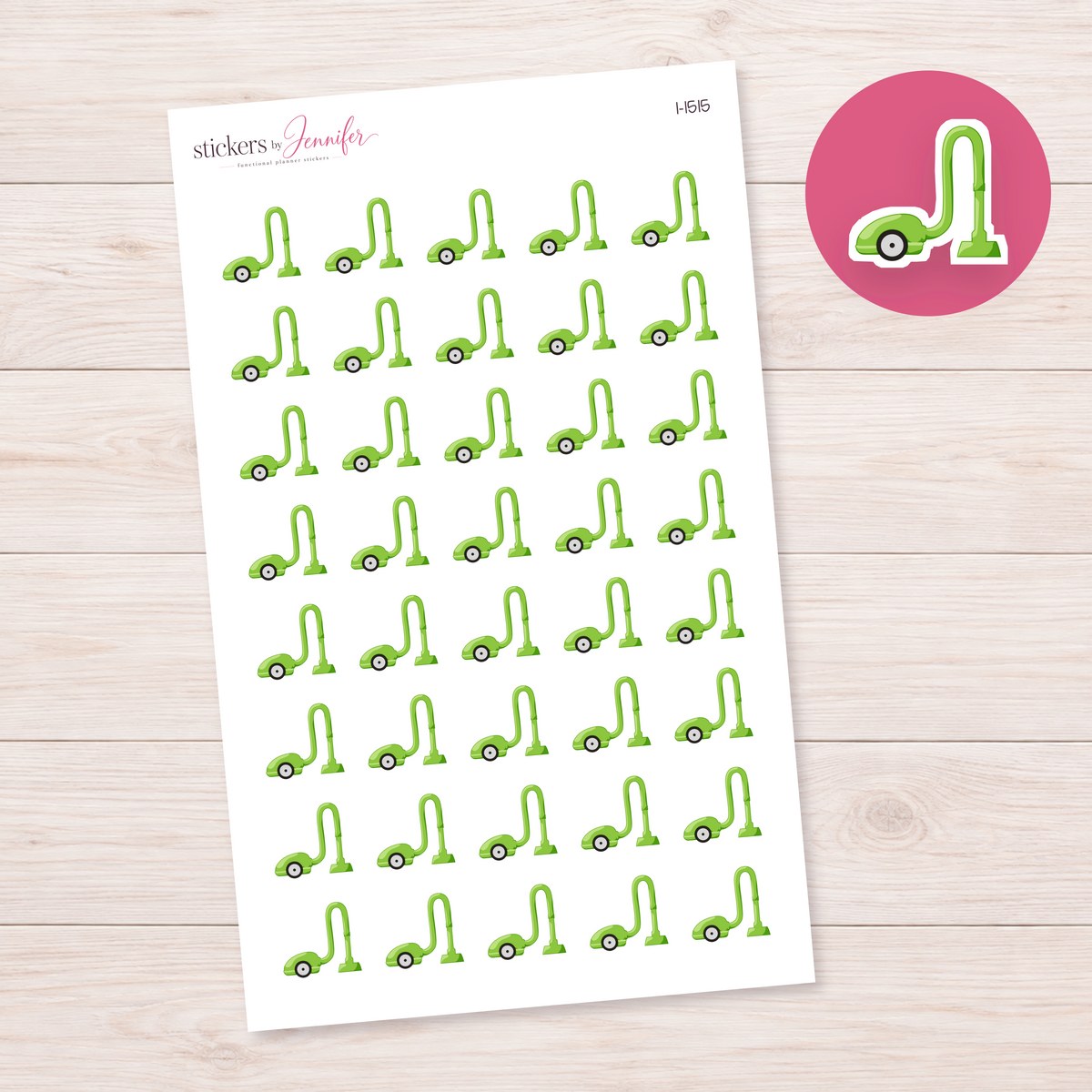 Apple Green Canister Vacuum Planner Stickers | I-1515