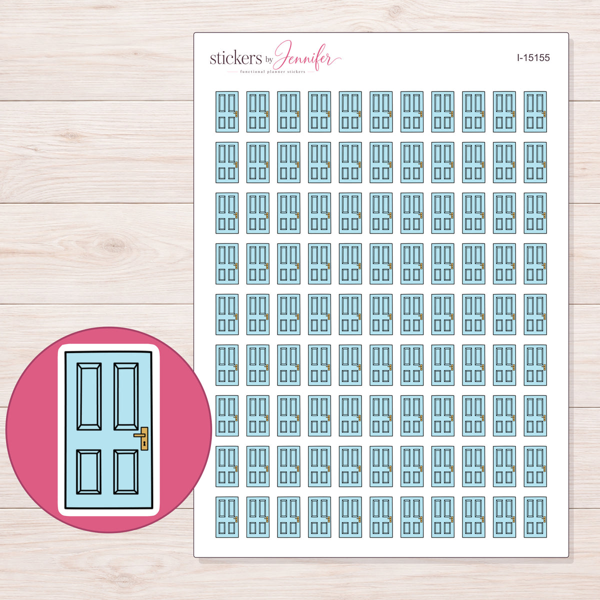 I-15155 planner sticker sheet with enlarged sticker detail