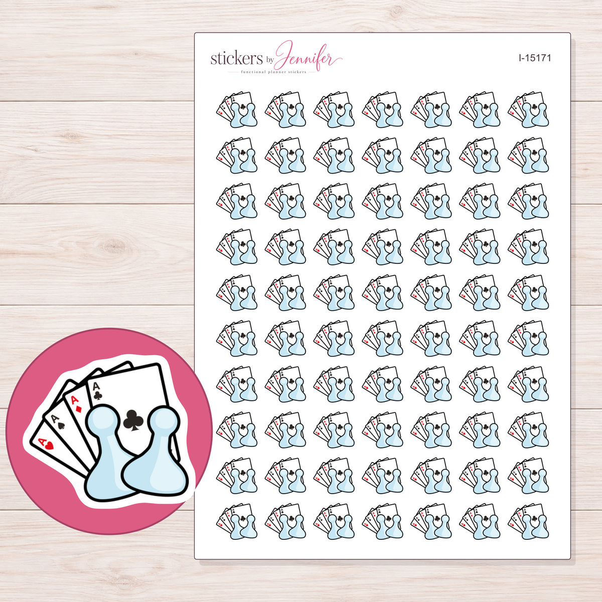 I-15171 planner sticker sheet with enlarged sticker detail