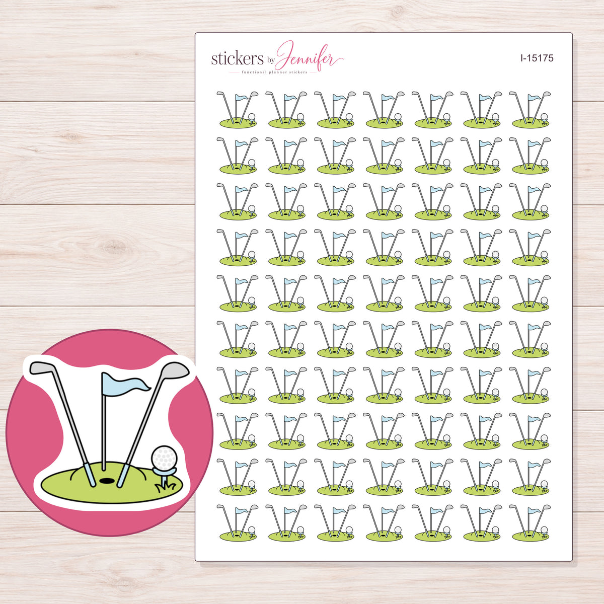 I-15175 planner sticker sheet with enlarged sticker detail