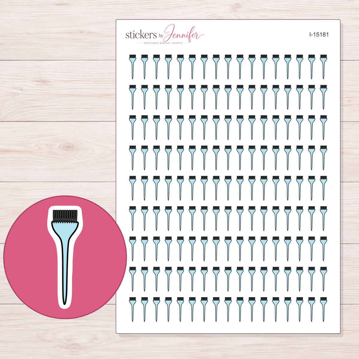 I-15181 planner sticker sheet with enlarged sticker detail
