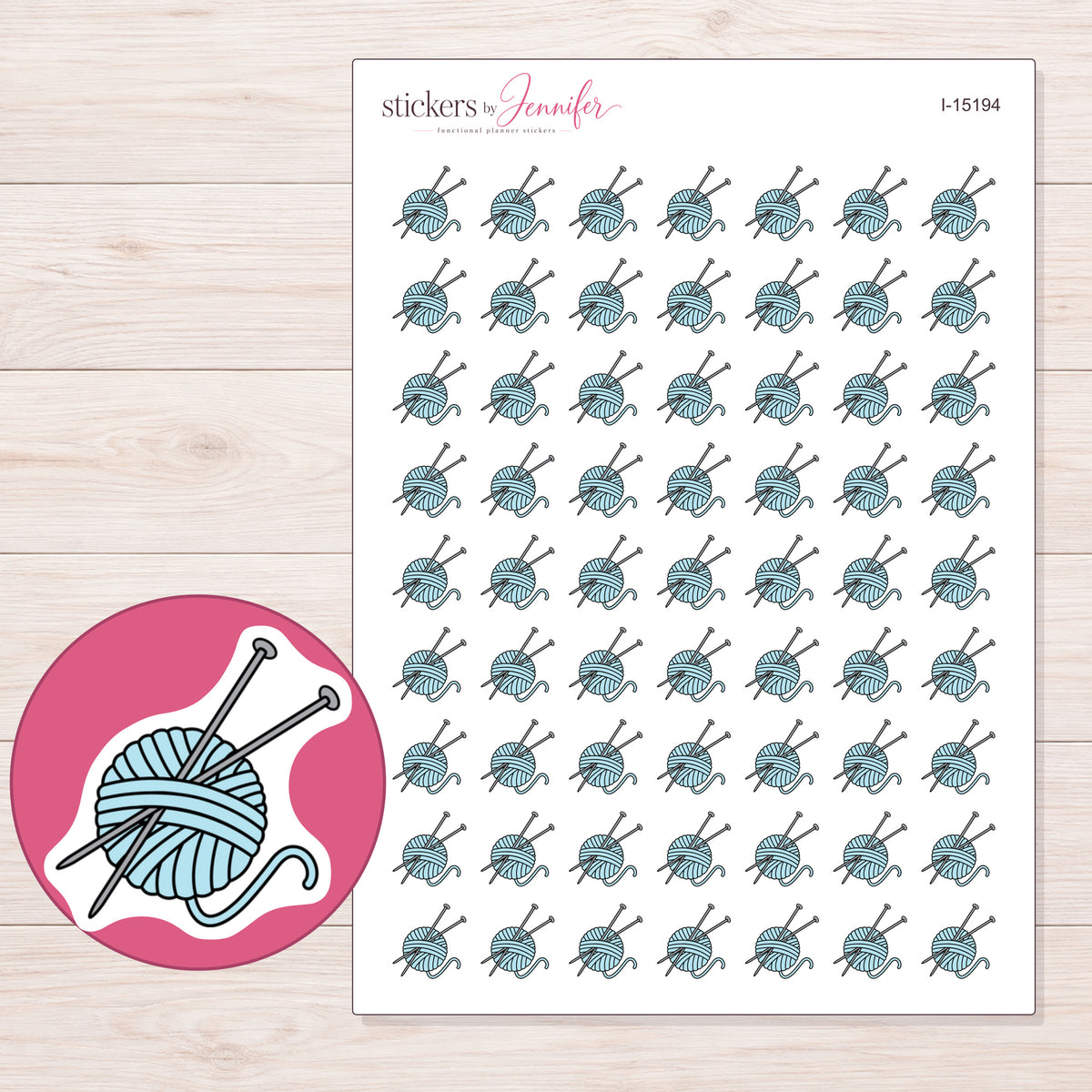 I-15194 planner sticker sheet with enlarged sticker detail