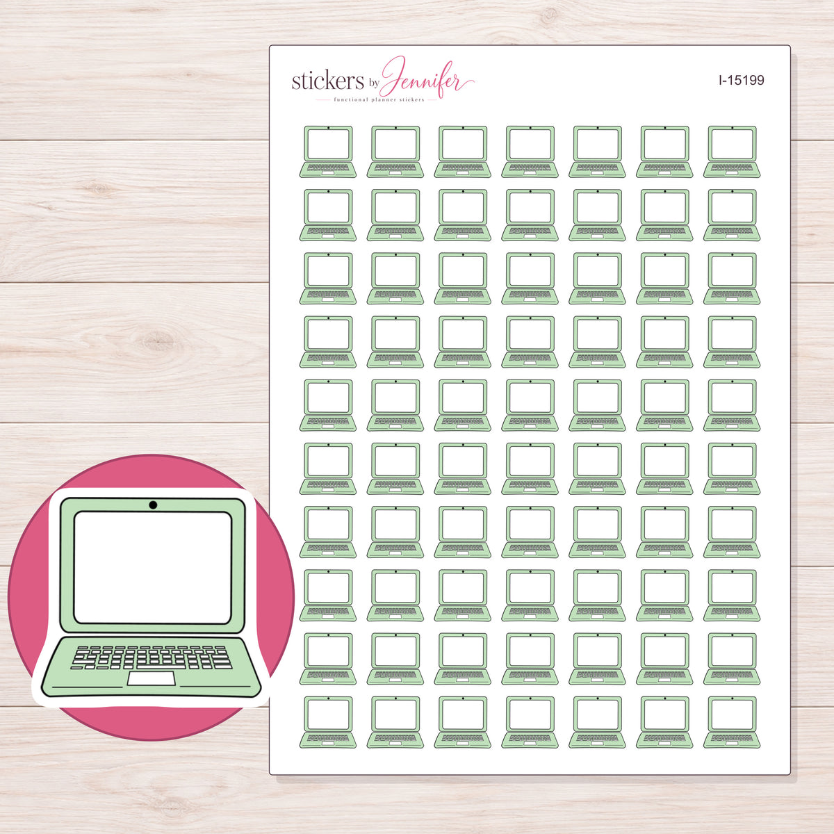 I-15199 planner sticker sheet with enlarged sticker detail