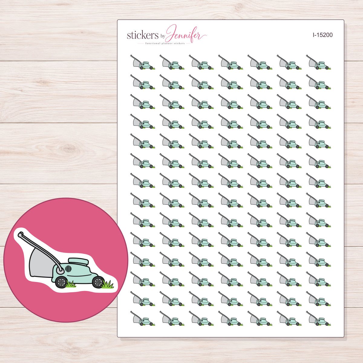 I-15200 planner sticker sheet with enlarged sticker detail