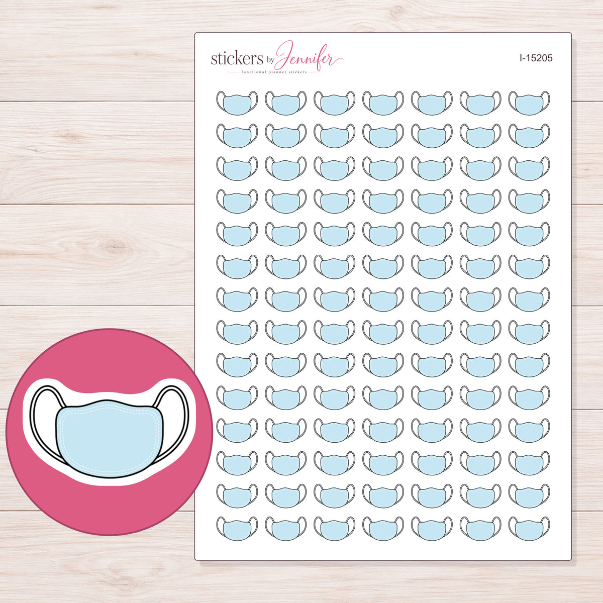 I-15205 planner sticker sheet with enlarged sticker detail
