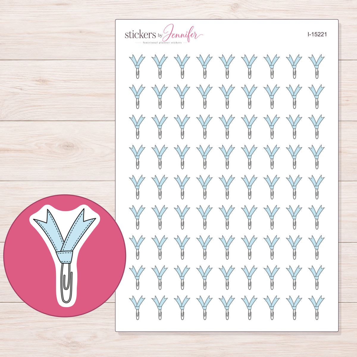 I-15221 planner sticker sheet with enlarged sticker detail