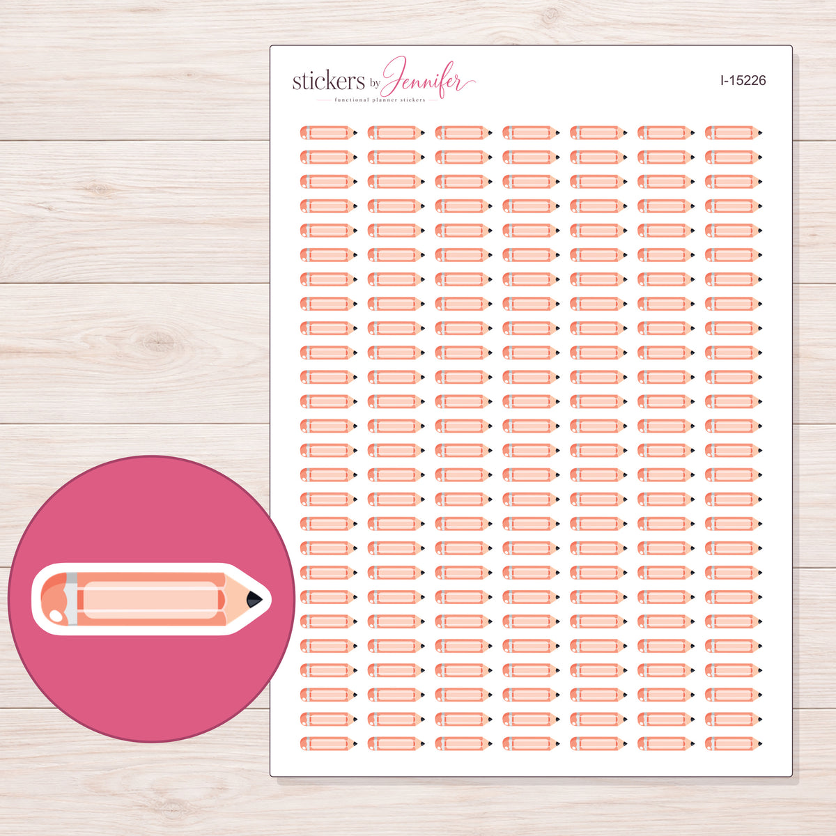 I-15226 planner sticker sheet with enlarged sticker detail