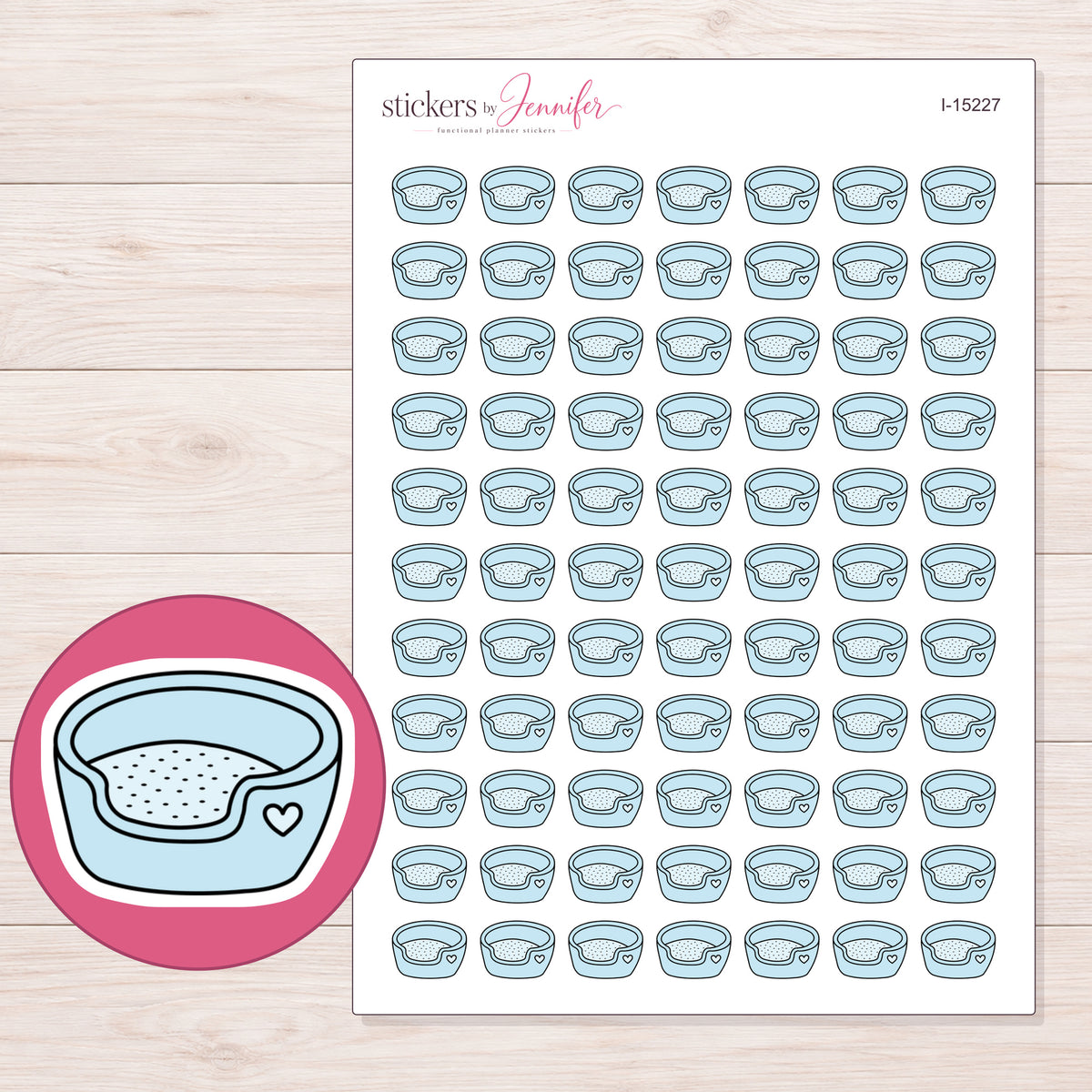 I-15227 planner sticker sheet with enlarged sticker detail