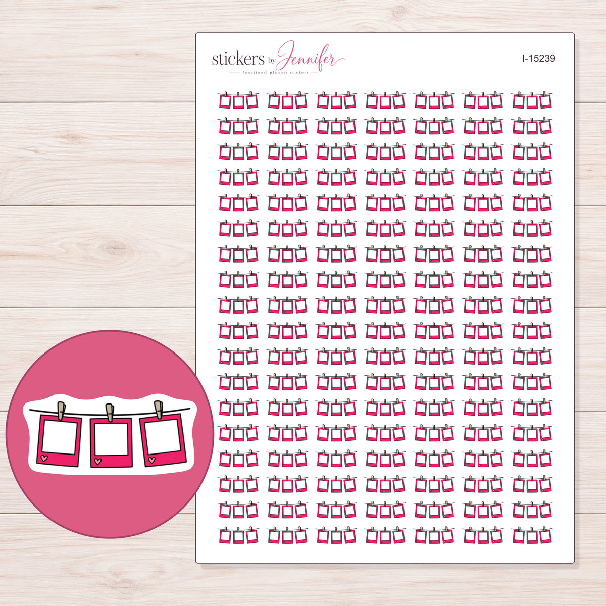 I-15239 planner sticker sheet with enlarged sticker detail