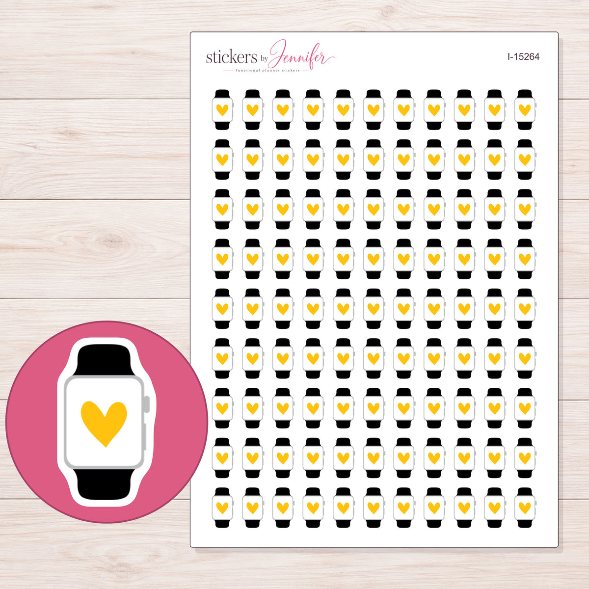 I-15264 planner sticker sheet with enlarged sticker detail