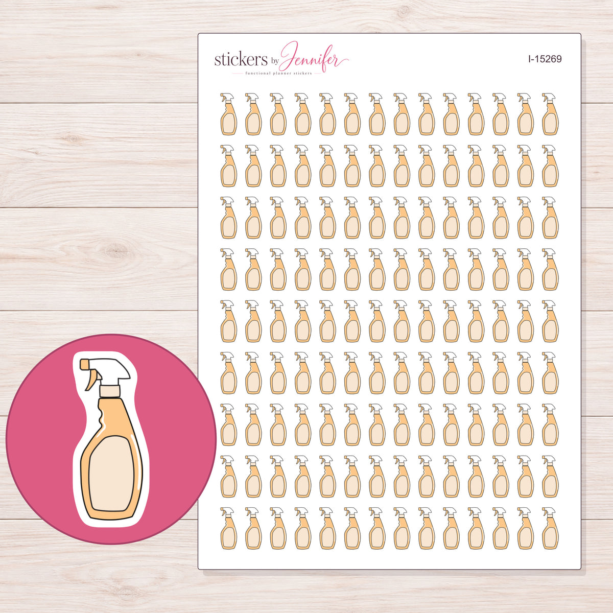 I-15269 planner sticker sheet with enlarged sticker detail