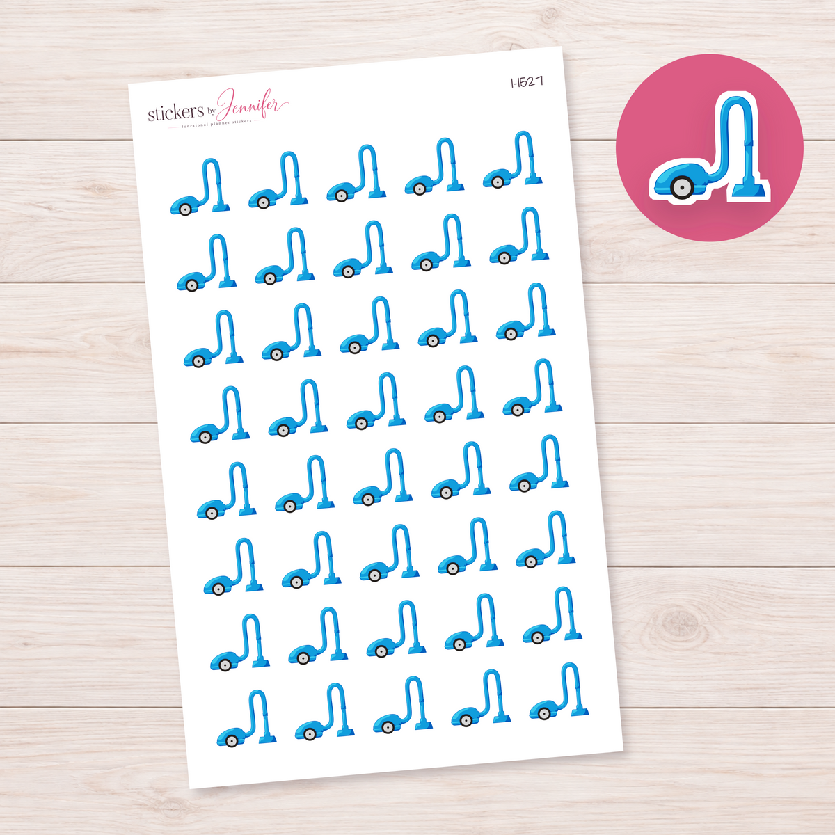 Sky Blue Canister Vacuum Planner Stickers | I-1527