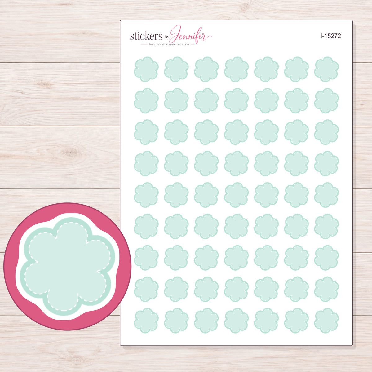 I-15272 planner sticker sheet with enlarged sticker detail