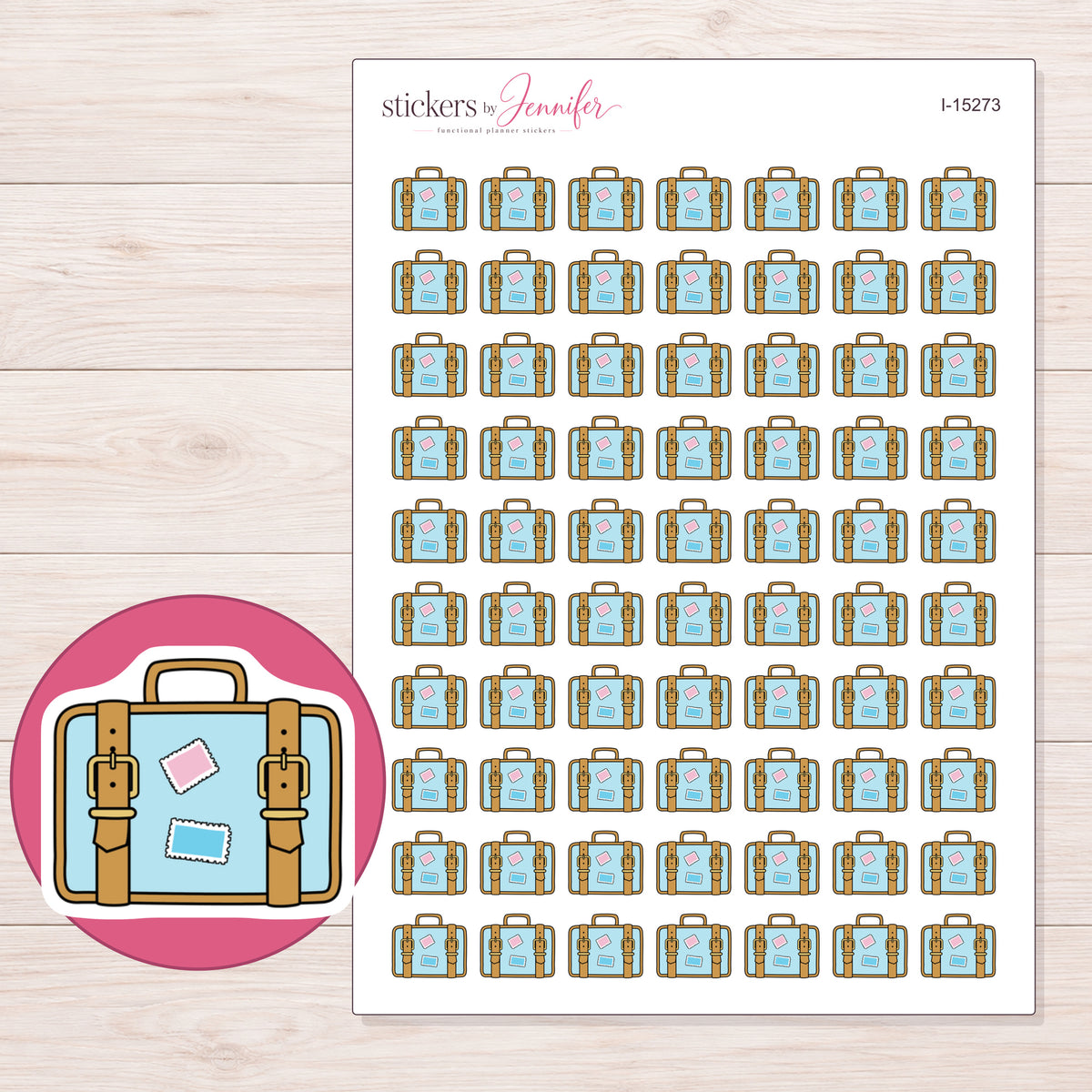 I-15273 planner sticker sheet with enlarged sticker detail