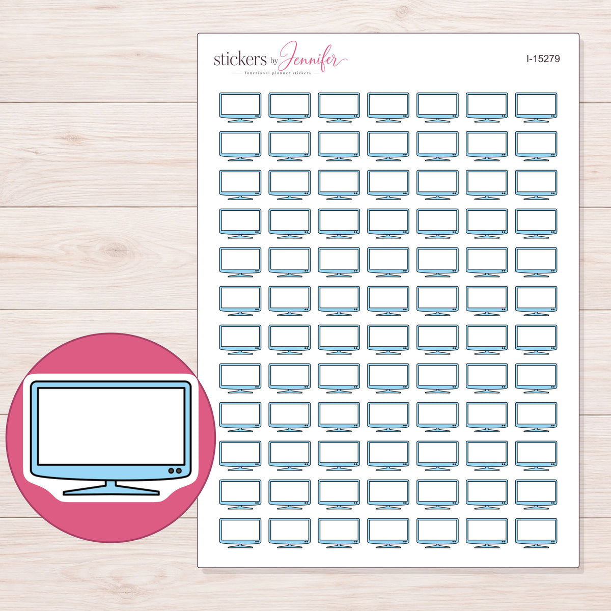 I-15279 planner sticker sheet with enlarged sticker detail