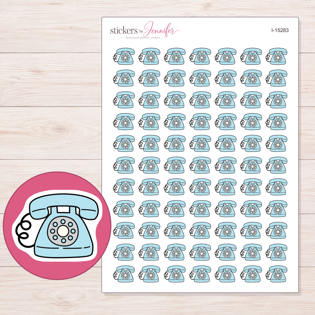 I-15283 planner sticker sheet with enlarged sticker detail