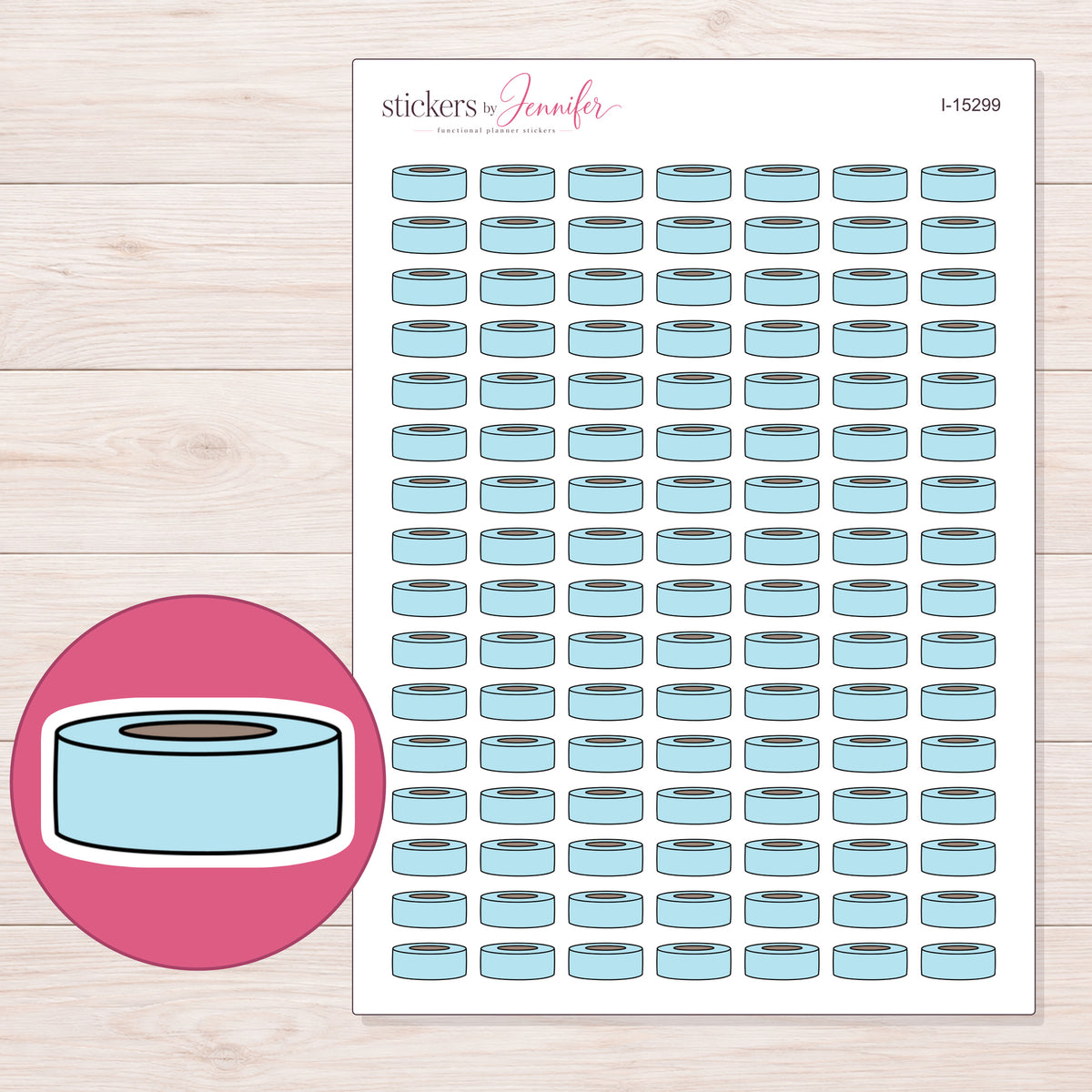 I-15299 planner sticker sheet with enlarged sticker detail