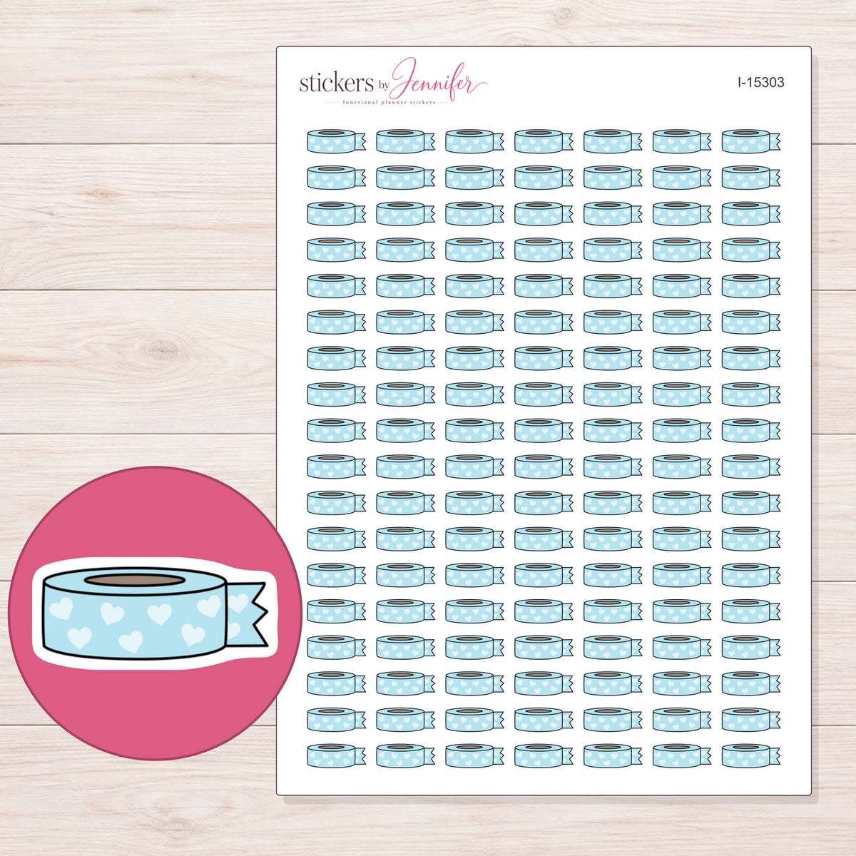 I-15303 planner sticker sheet with enlarged sticker detail