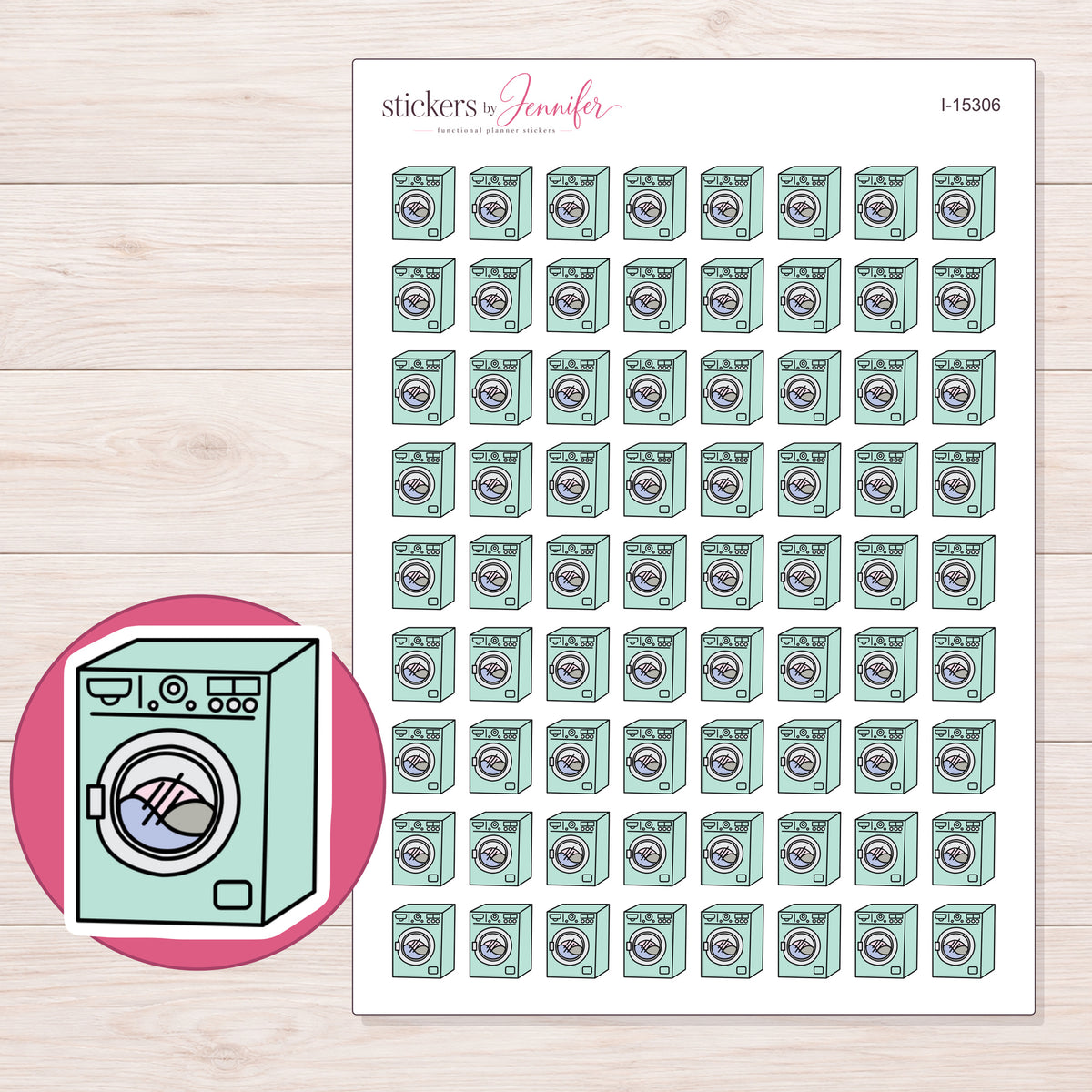 I-15306 planner sticker sheet with enlarged sticker detail