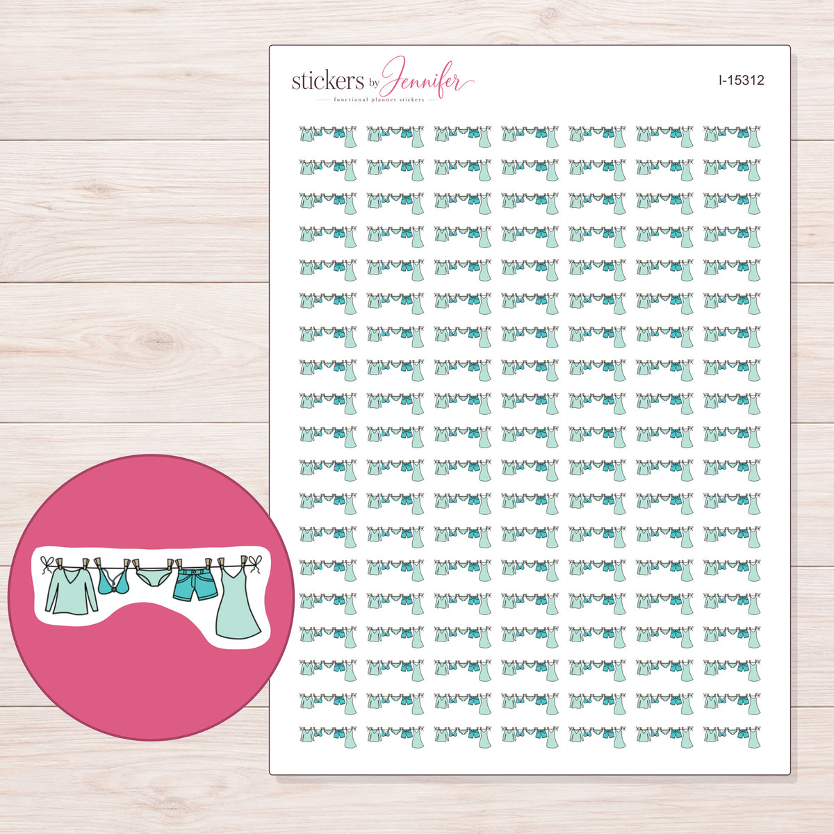 I-15312 planner sticker sheet with enlarged sticker detail