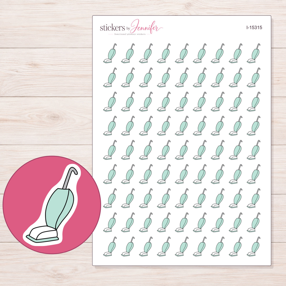 I-15315 planner sticker sheet with enlarged sticker detail