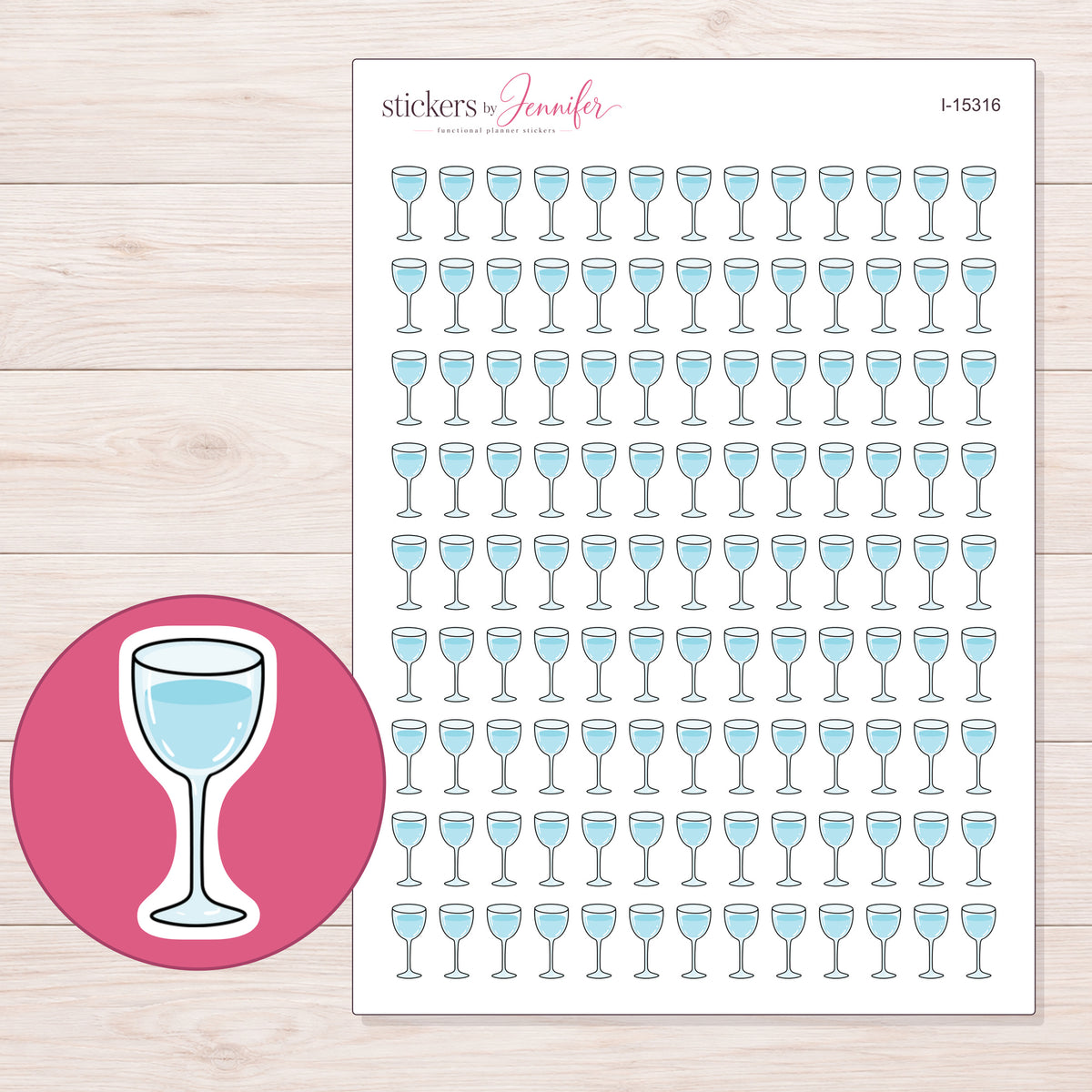 I-15316 planner sticker sheet with enlarged sticker detail