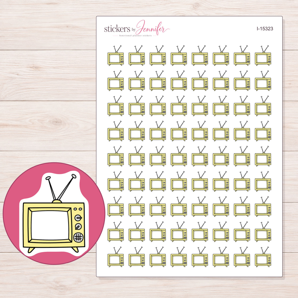 I-15323 planner sticker sheet with enlarged sticker detail