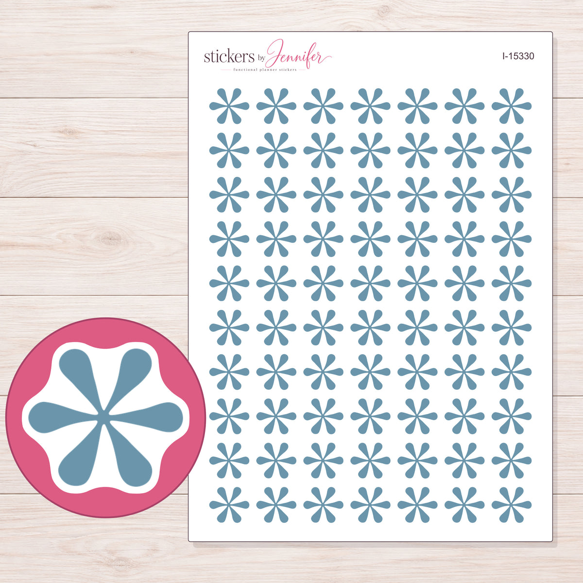 I-15330 planner sticker sheet with enlarged sticker detail