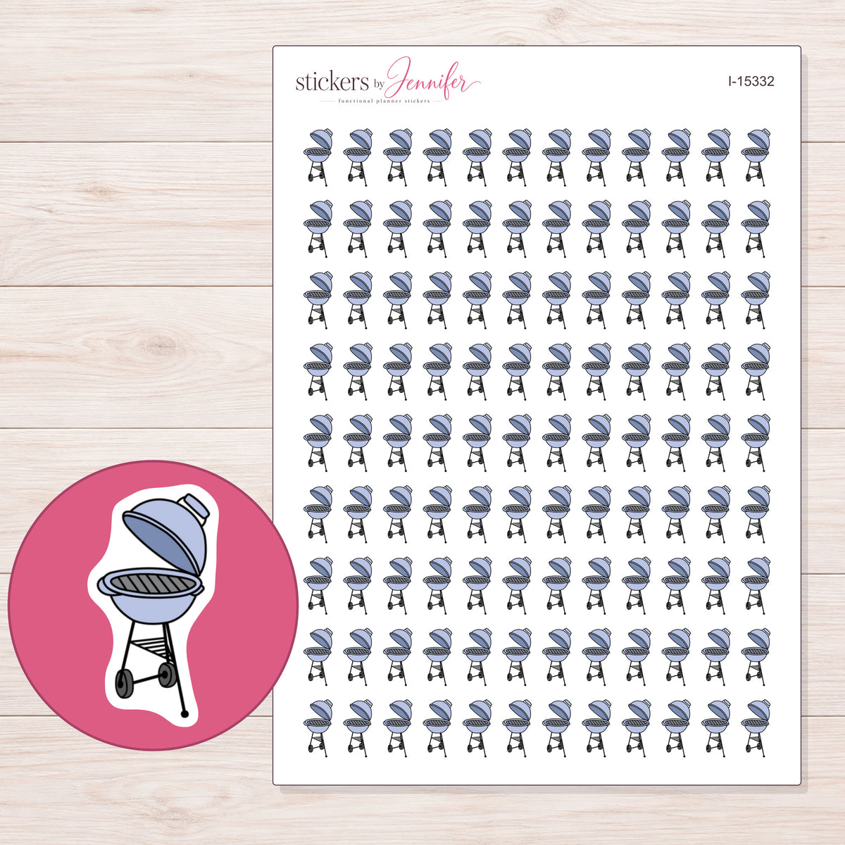 I-15332 planner sticker sheet with enlarged sticker detail