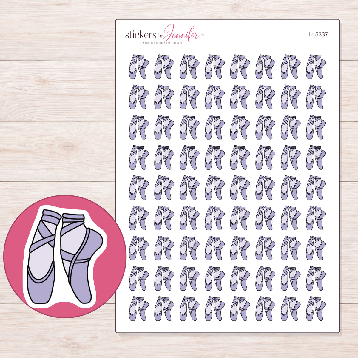 I-15337 planner sticker sheet with enlarged sticker detail