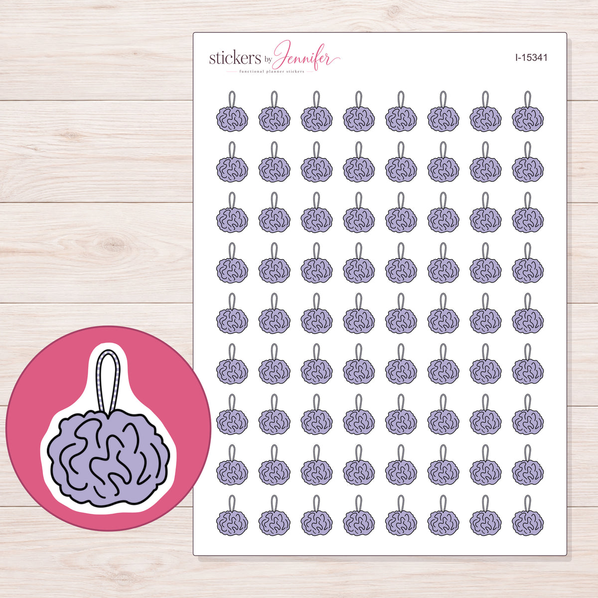 I-15341 planner sticker sheet with enlarged sticker detail