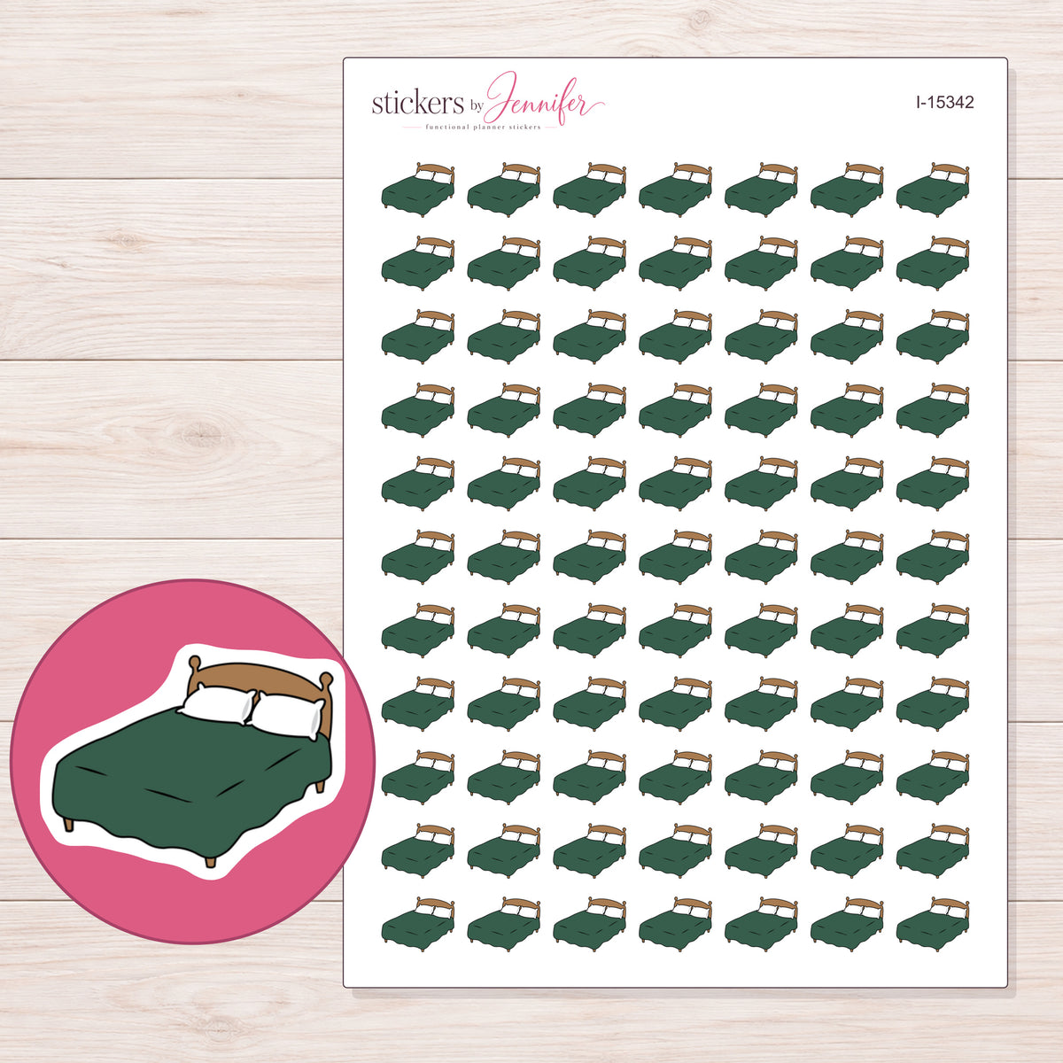 I-15342 planner sticker sheet with enlarged sticker detail