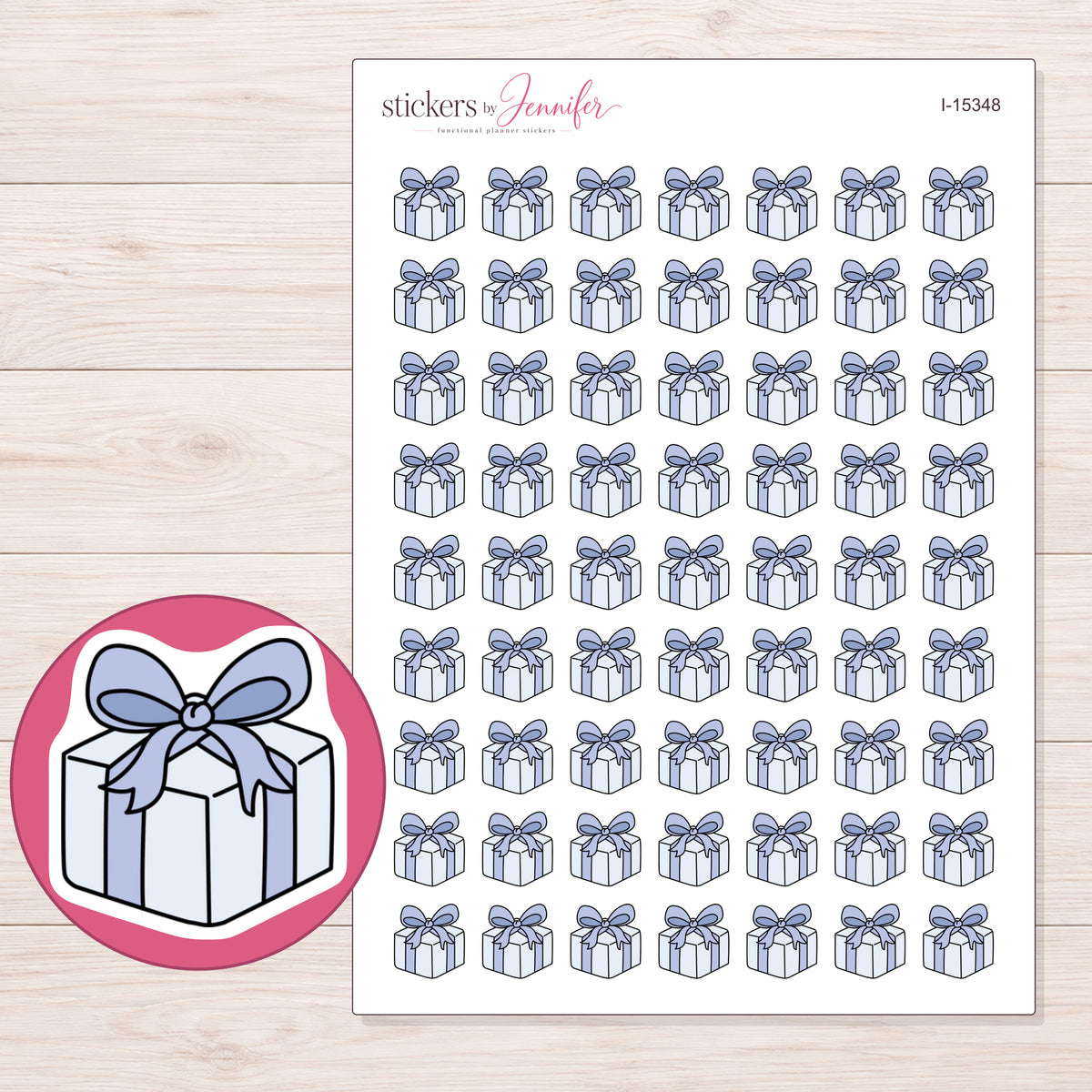 I-15348 planner sticker sheet with enlarged sticker detail