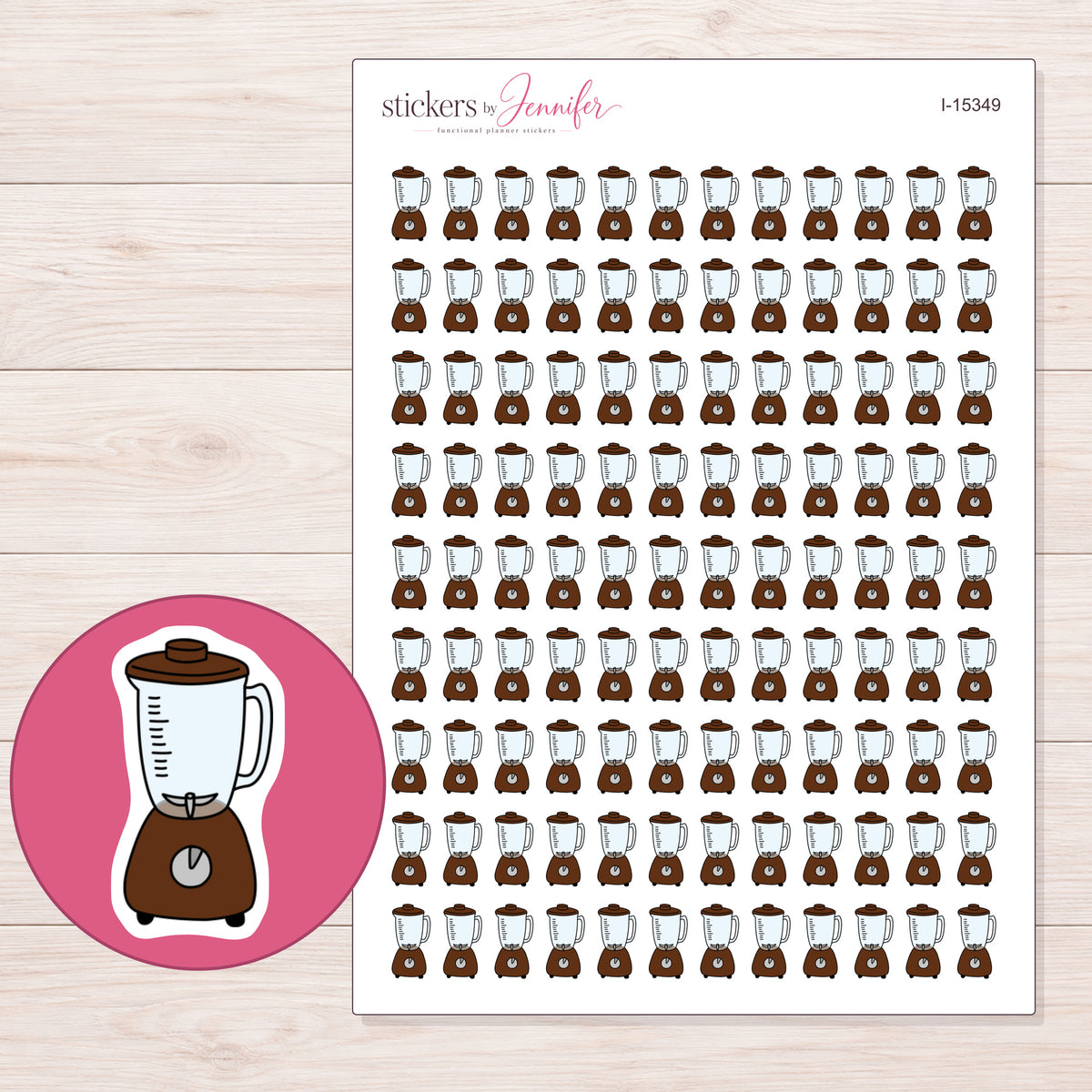 I-15349 planner sticker sheet with enlarged sticker detail