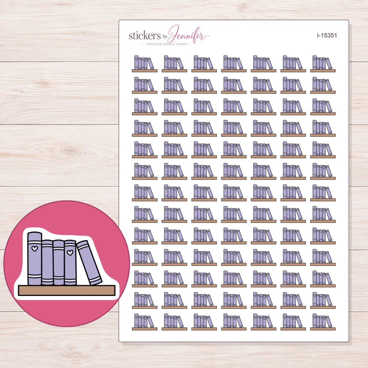 I-15351 planner sticker sheet with enlarged sticker detail