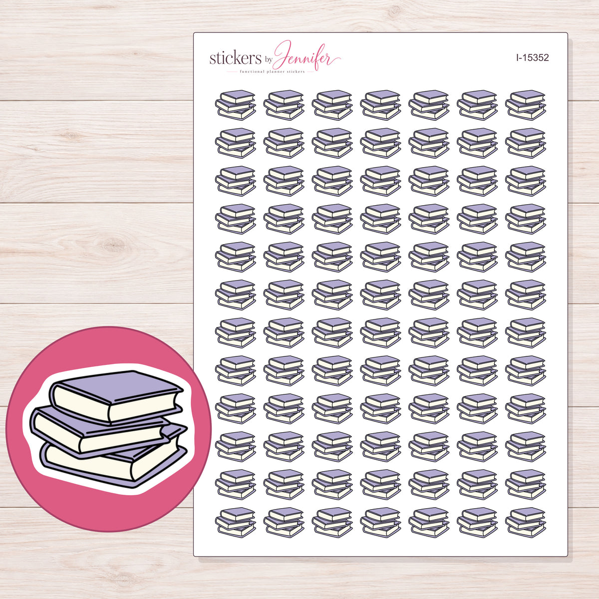 I-15352 planner sticker sheet with enlarged sticker detail