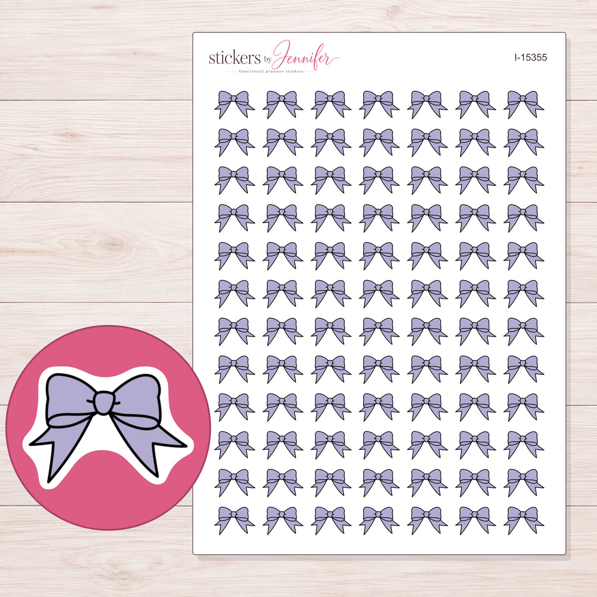 I-15355 planner sticker sheet with enlarged sticker detail