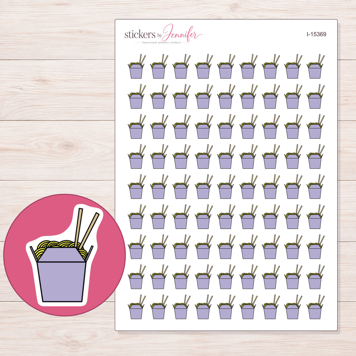 I-15369 planner sticker sheet with enlarged sticker detail