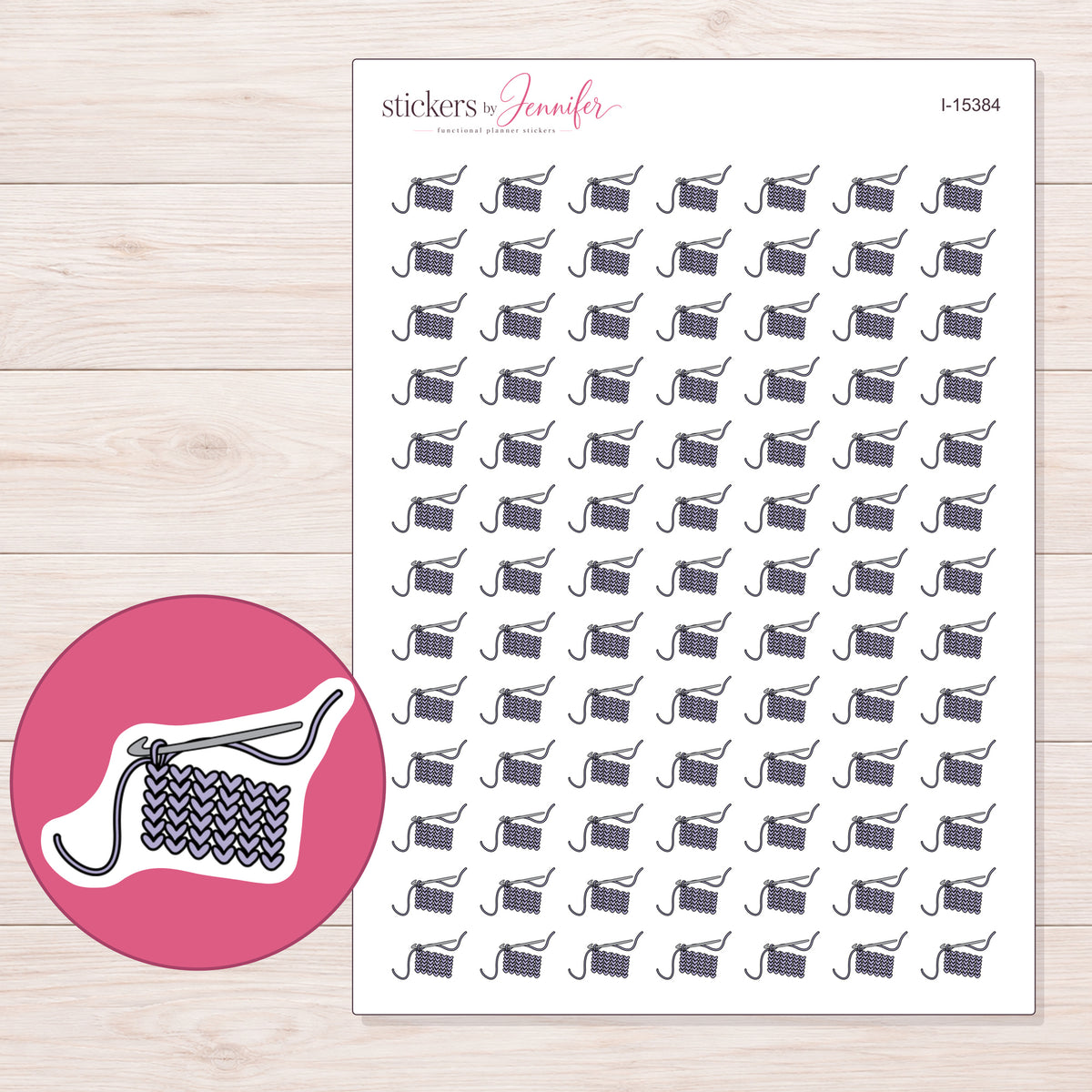 I-15384 planner sticker sheet with enlarged sticker detail