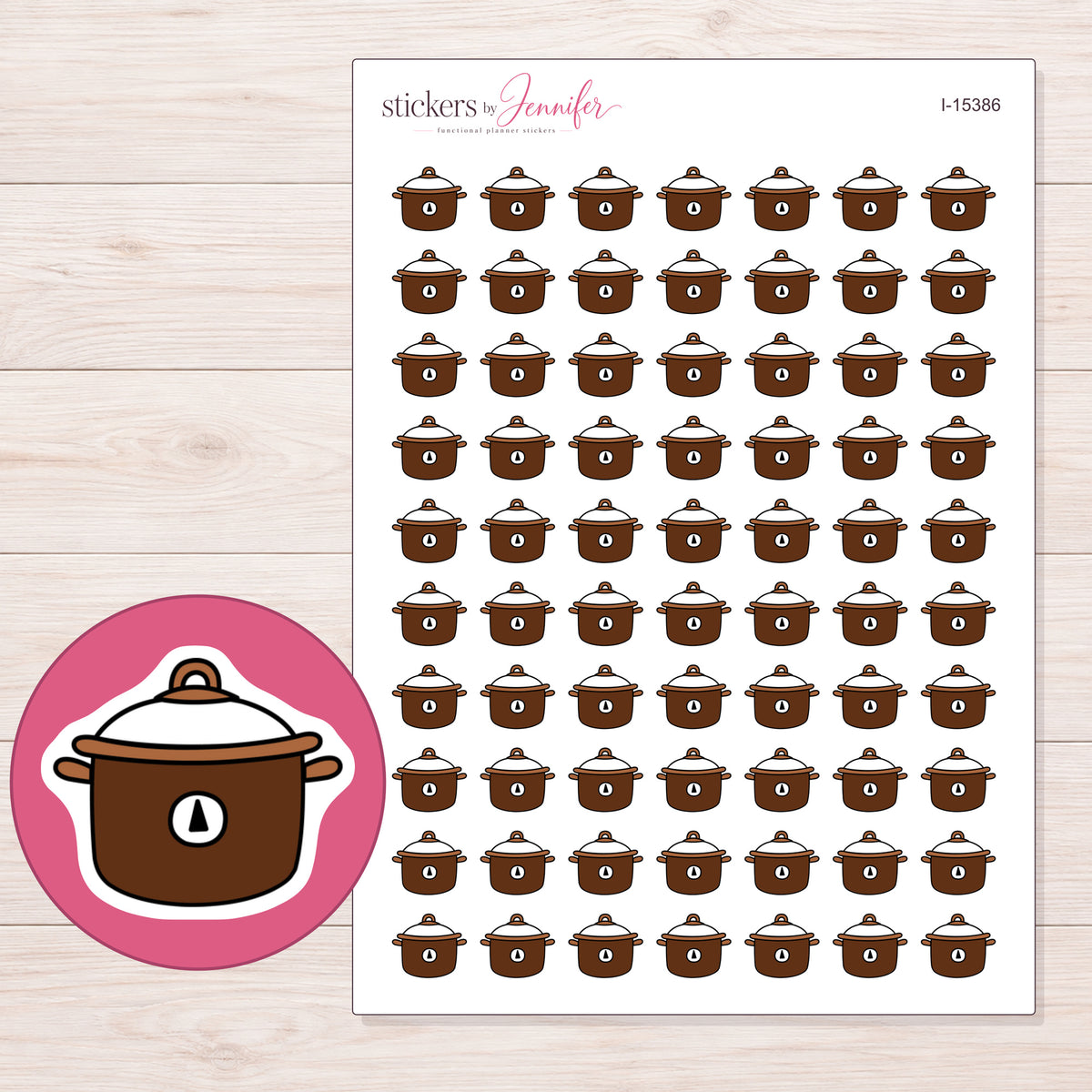 I-15386 planner sticker sheet with enlarged sticker detail