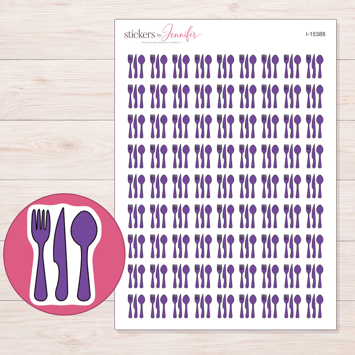 I-15388 planner sticker sheet with enlarged sticker detail