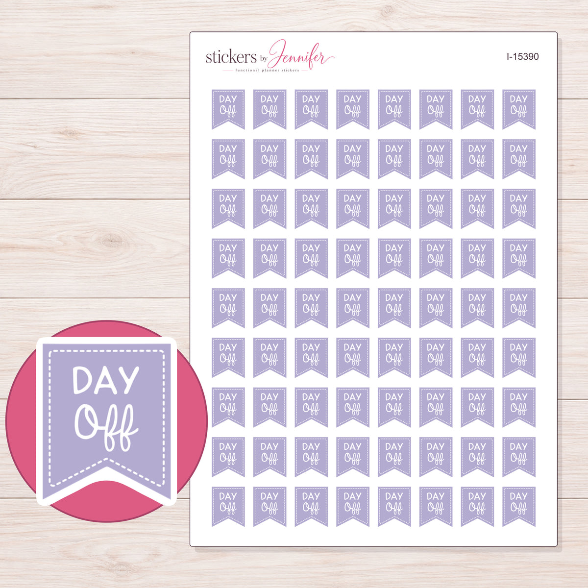 I-15390 planner sticker sheet with enlarged sticker detail