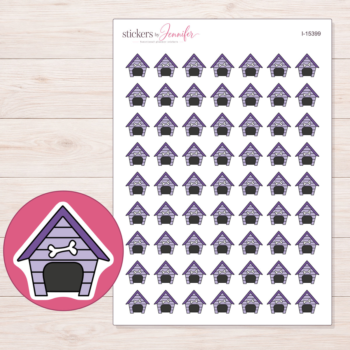 I-15399 planner sticker sheet with enlarged sticker detail