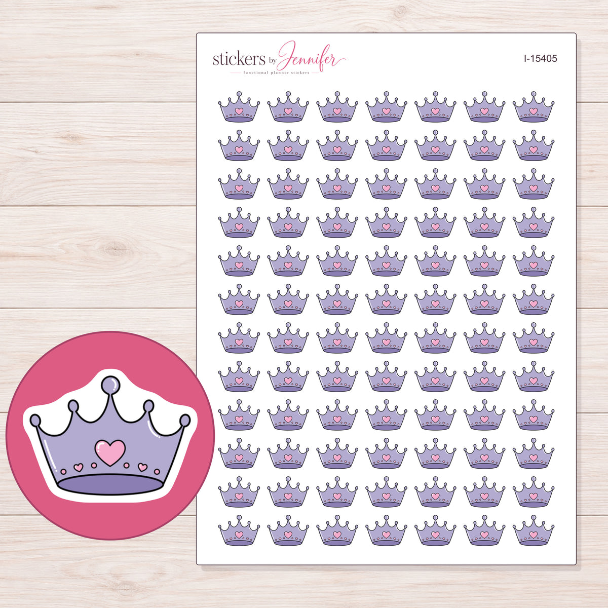 I-15405 planner sticker sheet with enlarged sticker detail