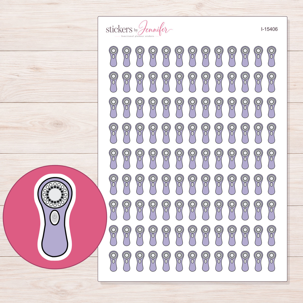 I-15406 planner sticker sheet with enlarged sticker detail