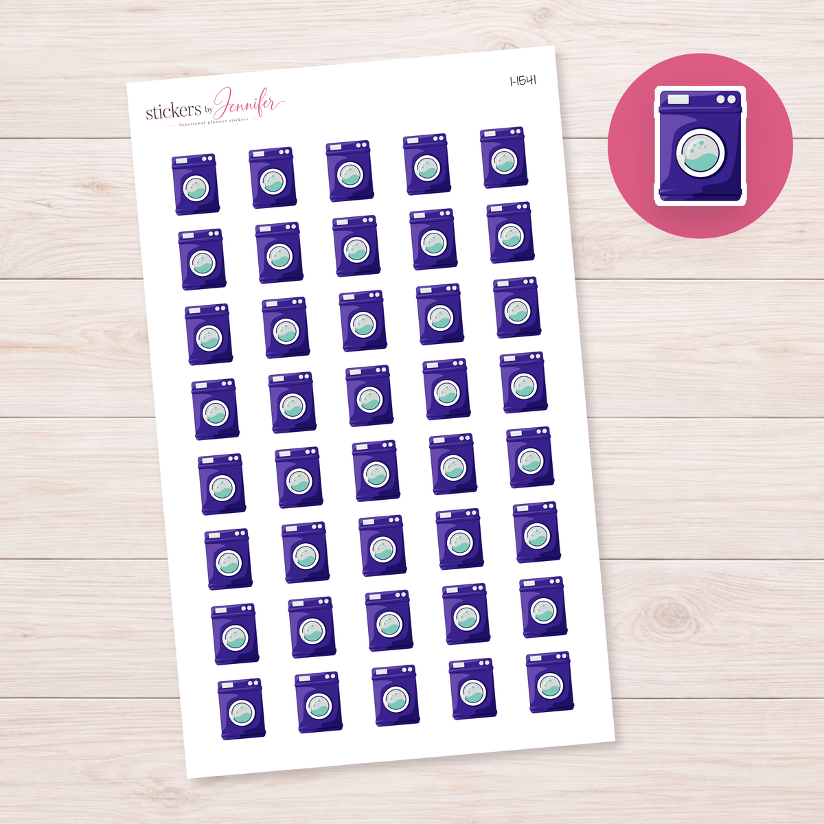 Deep Purple Front-Load Washing Machine Planner Stickers | I-1541