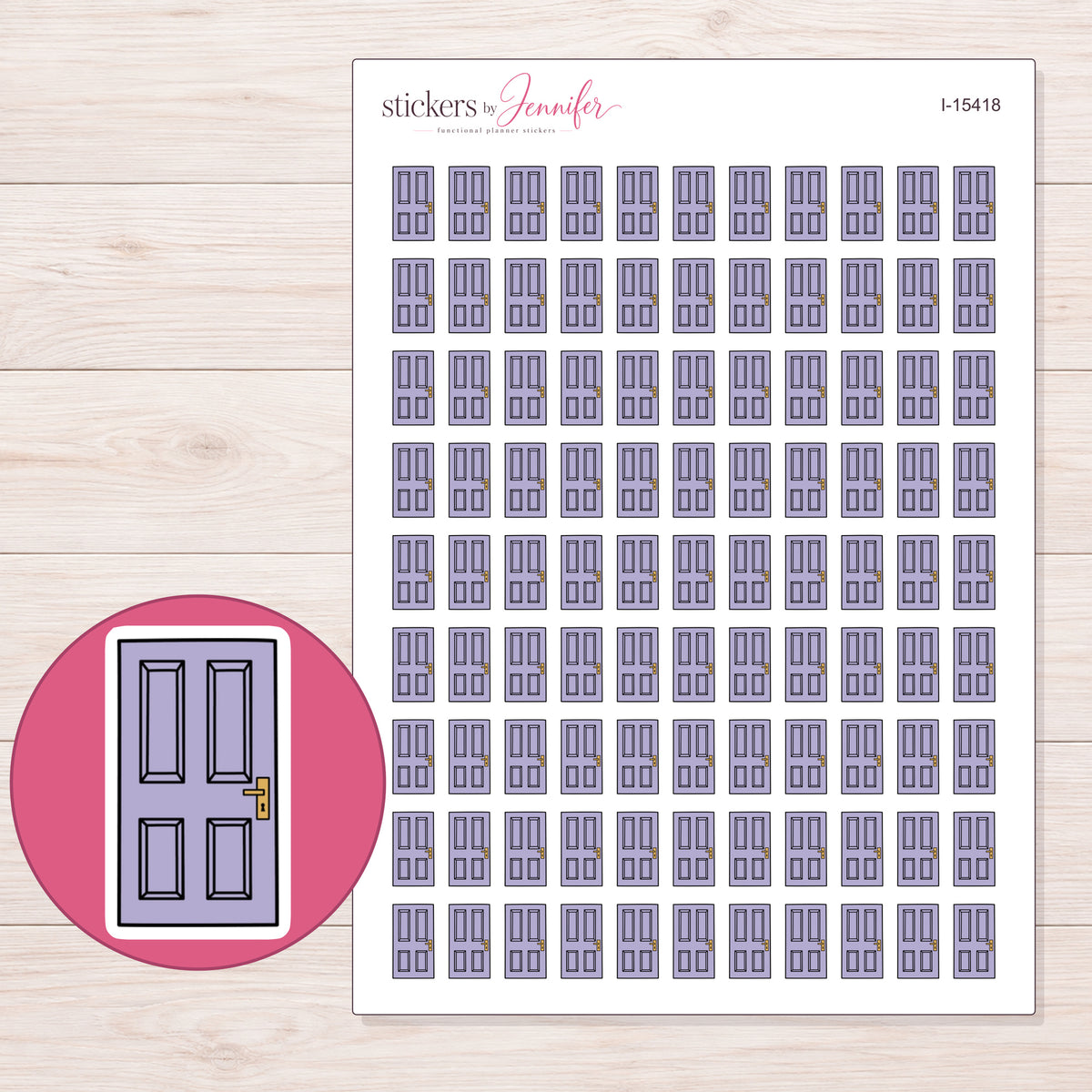 I-15418 planner sticker sheet with enlarged sticker detail